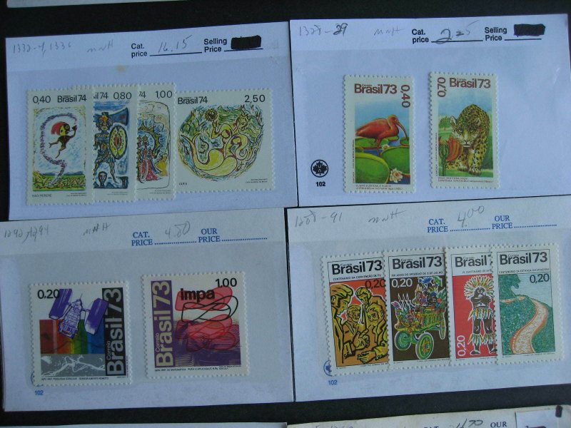 Brazil MNH collection assembled in sales cards etc 