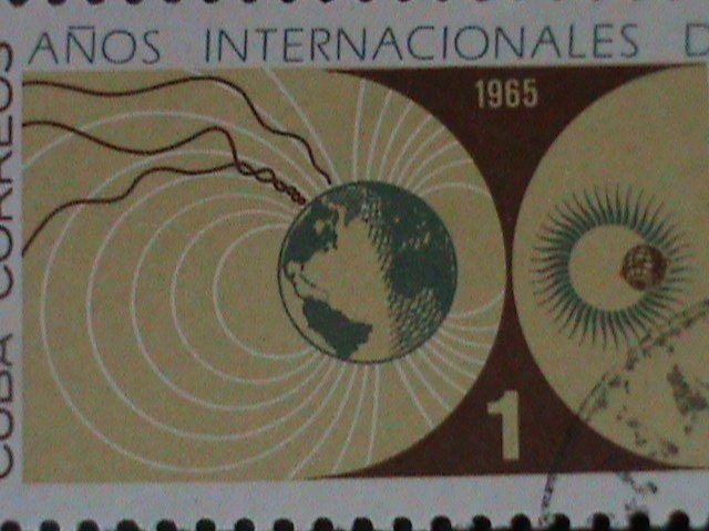 ​CUBA-1965-SC# 958 INTEL.QUIET SUN YEAR-USED-VERY FINE-59 YEARS OLD STAMP