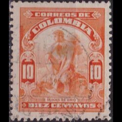 COLOMBIA 1939 - Scott# 470 Gold Mining 10c Used