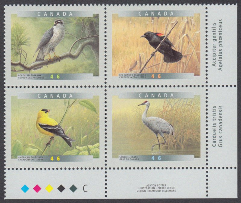 Canada - #1773a Birds Of Canada Plate Block - MNH