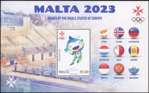 Malta 2023 MNH Stamps Souvenir Sheet Sport Small States Games Flags