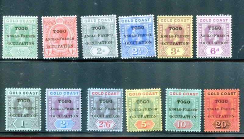 TOGO OVERPRINTS ON GOLD COAST SCOTT#80/91 MINT NEVER HINGED