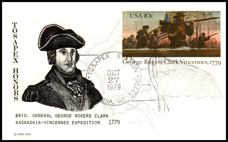 US Tosapex Honors George Rogers Clark Expedition 1979 Postcard Cover
