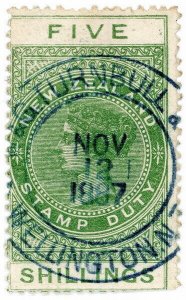 (I.B) New Zealand Revenue : Stamp Duty 5/- (1882) Turnbull - Wellington