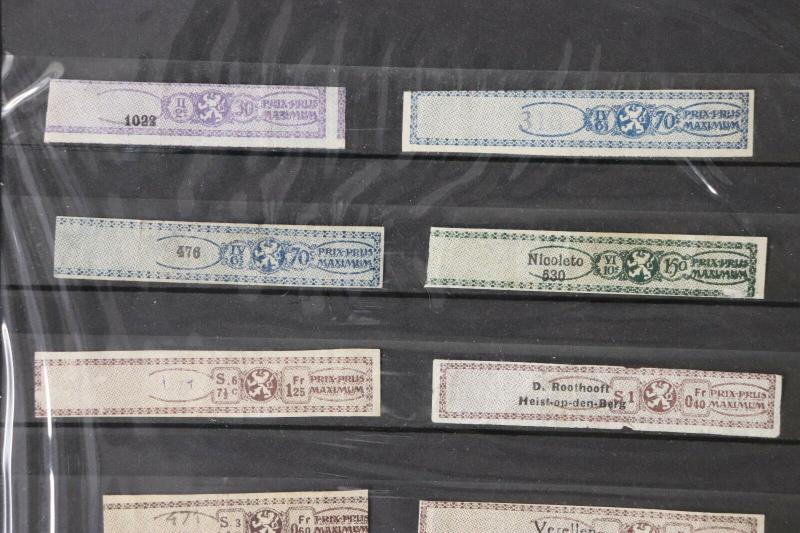 Belgium Tobacco cigarette pack seal strip Revenue Timbre tax stamp lot 12 DL