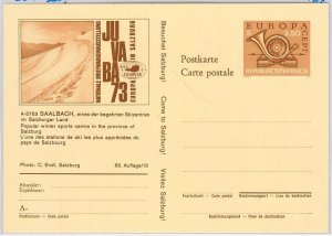 42835B - AUSTRIA - POSTAL STATIONERY CARD 1973 - EUROPE CEPT, SKIING-