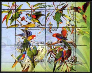 MALAWI - 2011 - Parrots #1 - Perf 6v Sheet - MNH - Private Issue