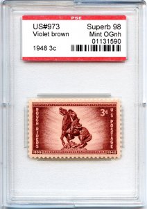 US SCOTT #973 MINT-SUPERB-OG-NH GRADED 98 PSE SLAB SMQ $55 (7/24/24 GP)