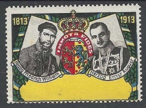 Herzog F. Wilhelm and Herzog Ernst August, Brunswick, Germany, 1913 Poster Stamp