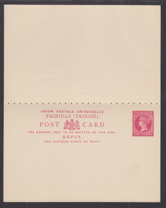 Trinidad H&G 6,7, 1884 QV 1p & 1½p reply cards, VF