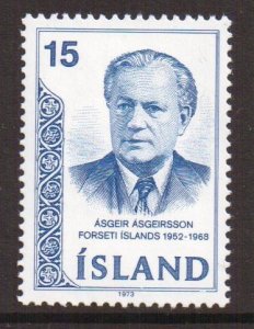 Iceland   #457   MNH  1973  Asgeirsson  15k