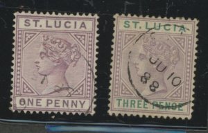 St. Lucia #29a/32a Used Single