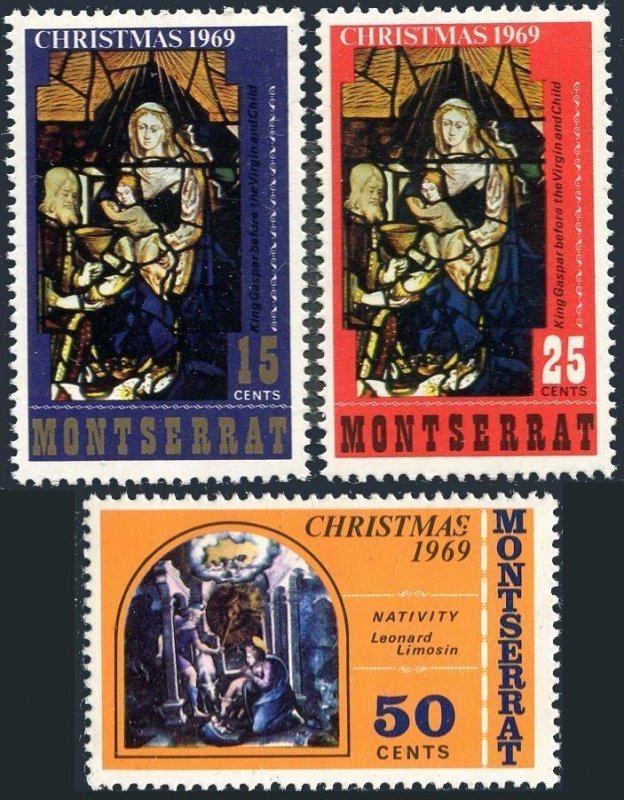 Montserrat 224-226 two sets,MNH. Christmas 1969.Paintings by Leonard Limasin.