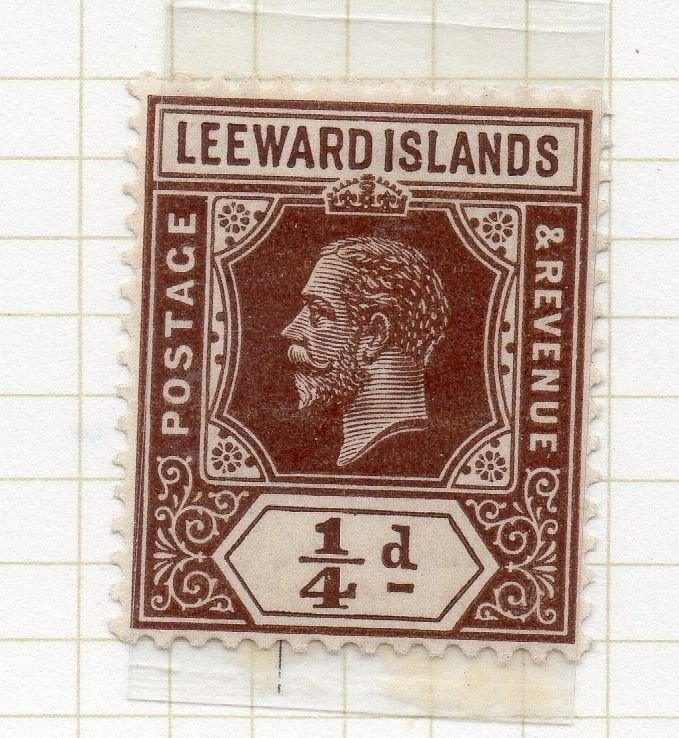 Leeward Islands GV 1912 Early Issue Fine Mint Hinged 1/4d. 037345