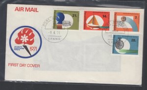 Papua New Guinea #328-31 (1971 South Pacific Games set) unaddressed cachet FDC