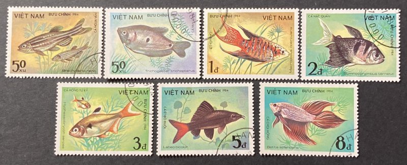 Vietnam 1984 #1405-11, Ornamental Fish, Used/cto.