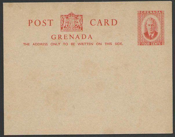 GRENADA GVI scarce 4c postcard unused......................................51450