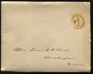 Canada 1 Cent Small Queen tied by Ap 12th 1897 CDS on local Buckingham QC cover