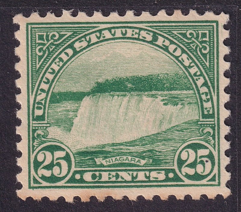 US 568 25c deep green NIAGARA FALLS MINT DISTURBED GUM VF FLAT PF11 SINGLE 4P1