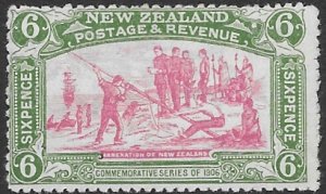 New Zealand 125   1906   6 pence  fine mint hinged