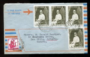 h199 - INDIA 1969 Aerogramme Cover to CANADA. Air Letter. Gems Export