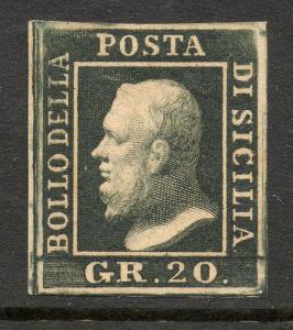 Italian States Sicily Scott #17a Mint NG Stamp 