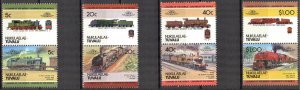 Nukulaelae Tuvalu 1984 Trains Locomotives (II) set of 8 MNH