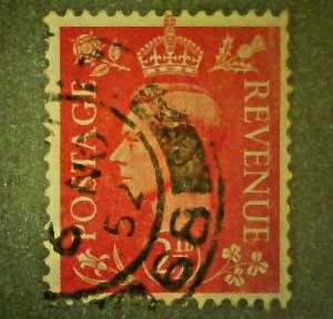 1951 2 1/2d Red King George VI Great Britain Vintage Used Stamp Sc #284