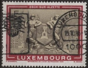 Luxembourg 759 (used) 12f bas-relief, Esch-sur-Alzette (1986)