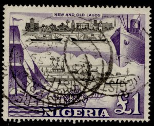 NIGERIA QEII SG80, £1 black & violet, FINE USED. Cat £20.