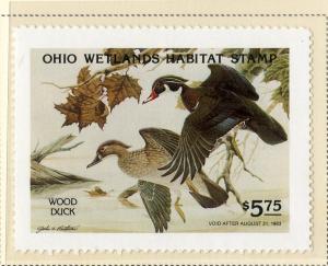 US OH1 OHIO ST DUCK STAMP 1982 MNH SCV $65.00 BIN $35.00