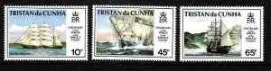 Tristan da Cunha-Sc#517-19- id4-Unused NH set-Sailing Ships-wreck of the Italia-