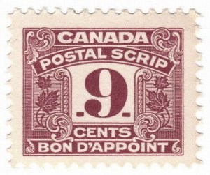 (I.B) Canada Revenue : Postal Scrip 9c