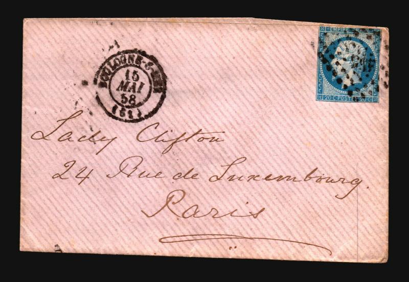 France 1858 Cover 20c To Paris (I) - Z15680