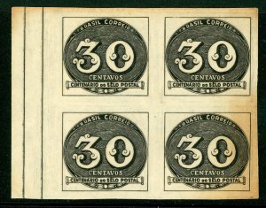 Brazil 1943 Anniversary of the Bullseye 30¢ First Issues Block of 4 Mint G259