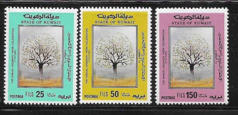 Kuwait 1989 Annual Greenery Week Celebration Tree Sc 1111-1113 MNH A523