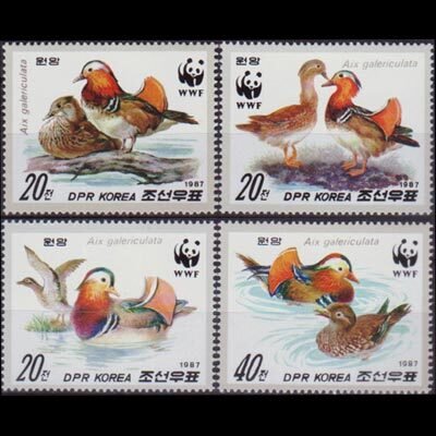 NORTH KOREA 1987 - Scott# 2679-82 WWF-Mandarin Ducks Set of 4 NH