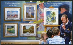 NIGER 2015   AMERICAN IMPRESSIONISTS  SHEET CONSISTING OF THE SHEETLET & S/S