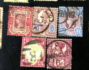 GREAT BRITAIN #117-121 USED FVF Cat $159