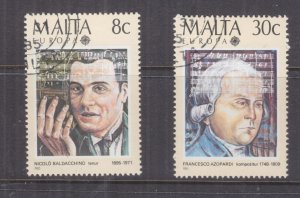 MALTA, 1985  EUROPA, Music Year pair, used.