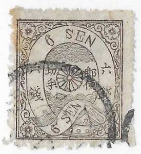 Japan Sc#36  6 sen syll 14 used VF