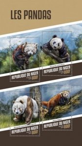 Niger - 2018 Pandas on Stamps - 4 Stamp Sheet - NIG18115a