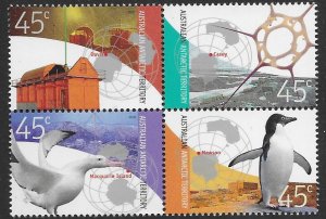 Australian Antartic Territory L119 2002  set 4  VF  Mint nh