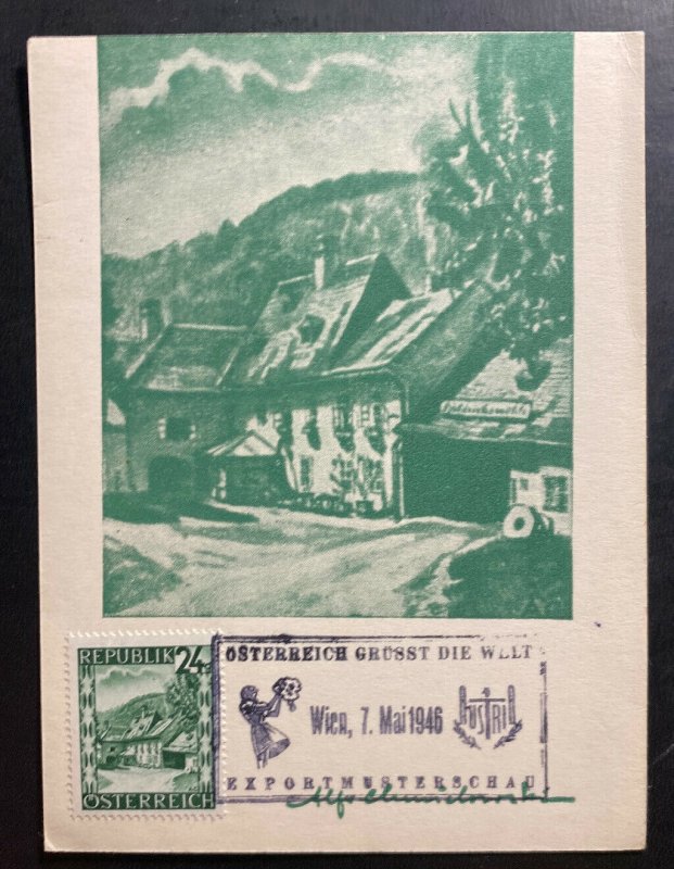 1947 Vienna Austria Picture Postcard First Day Cover FDC Export Museum 