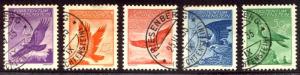 LIECHTENSTEIN #C9-13 Used - 1934-35 Birds Set