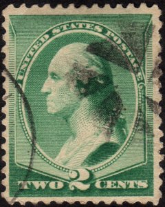 1887, US, 2c, Used, George Washington, Sc 213