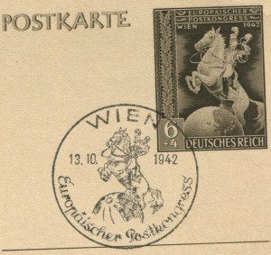 Austria German Occupation European Postal Congress Stationery Card 1942 Vienna