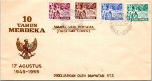 Indonesia 1955 FDC - 10 Years of Independence - F72187