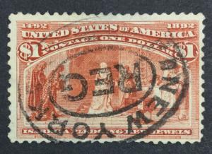 US #241 $1 COLUMBIAN USED $600 LOT #361