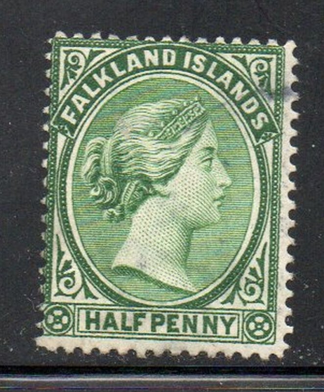 Falkland Islands Sc 10 1899 1/2d yellow green Victoria stamp used